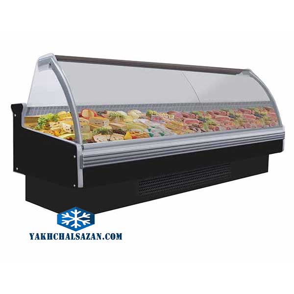 یخچال جزیره شیشه خم استیل